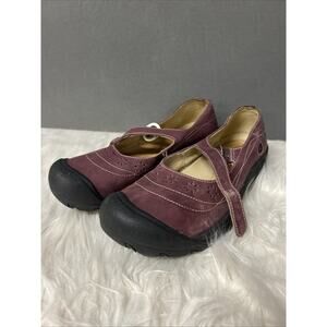 KEEN Purple Leather Mary Jane Women's 9.5 Shoes Closed Toe Slip On Comfort Flats